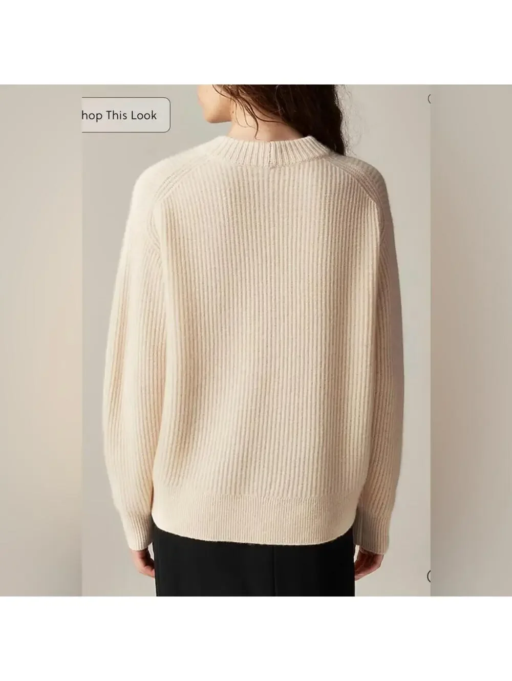 J.Crew Ribbed Cashmere Oversized Sweater Cream XS